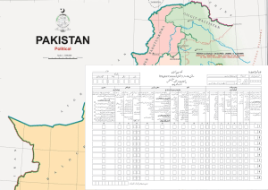 The Map of Pakistan and the latest census document in Urdu