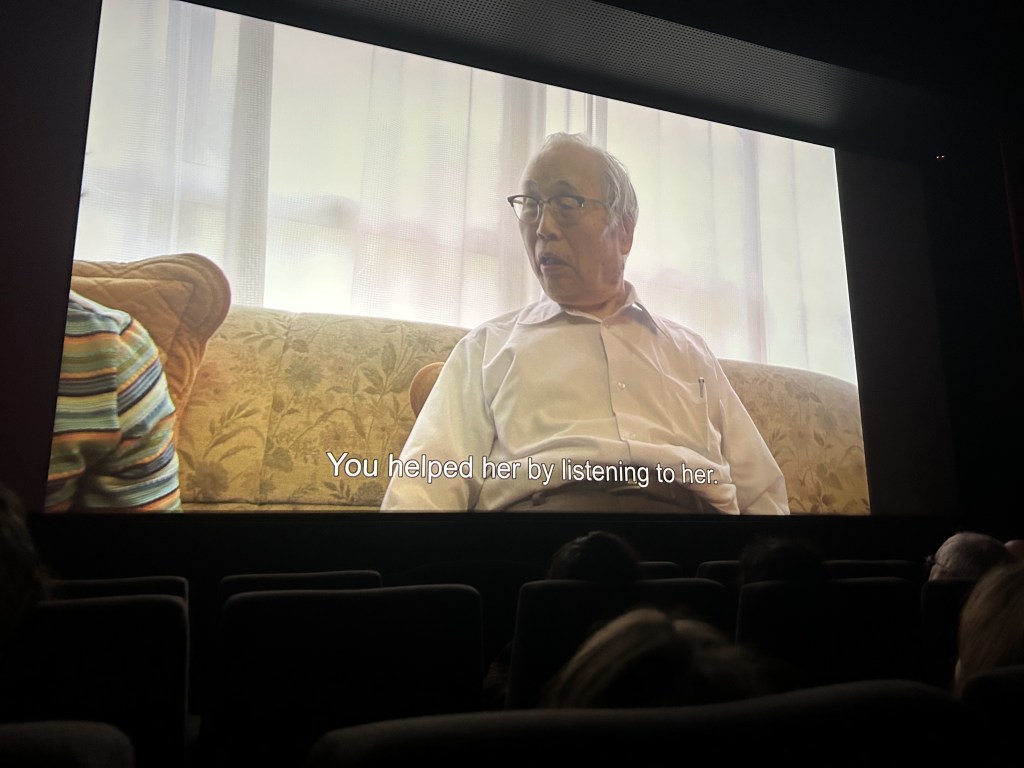 People sitting at the cinema watching a movie