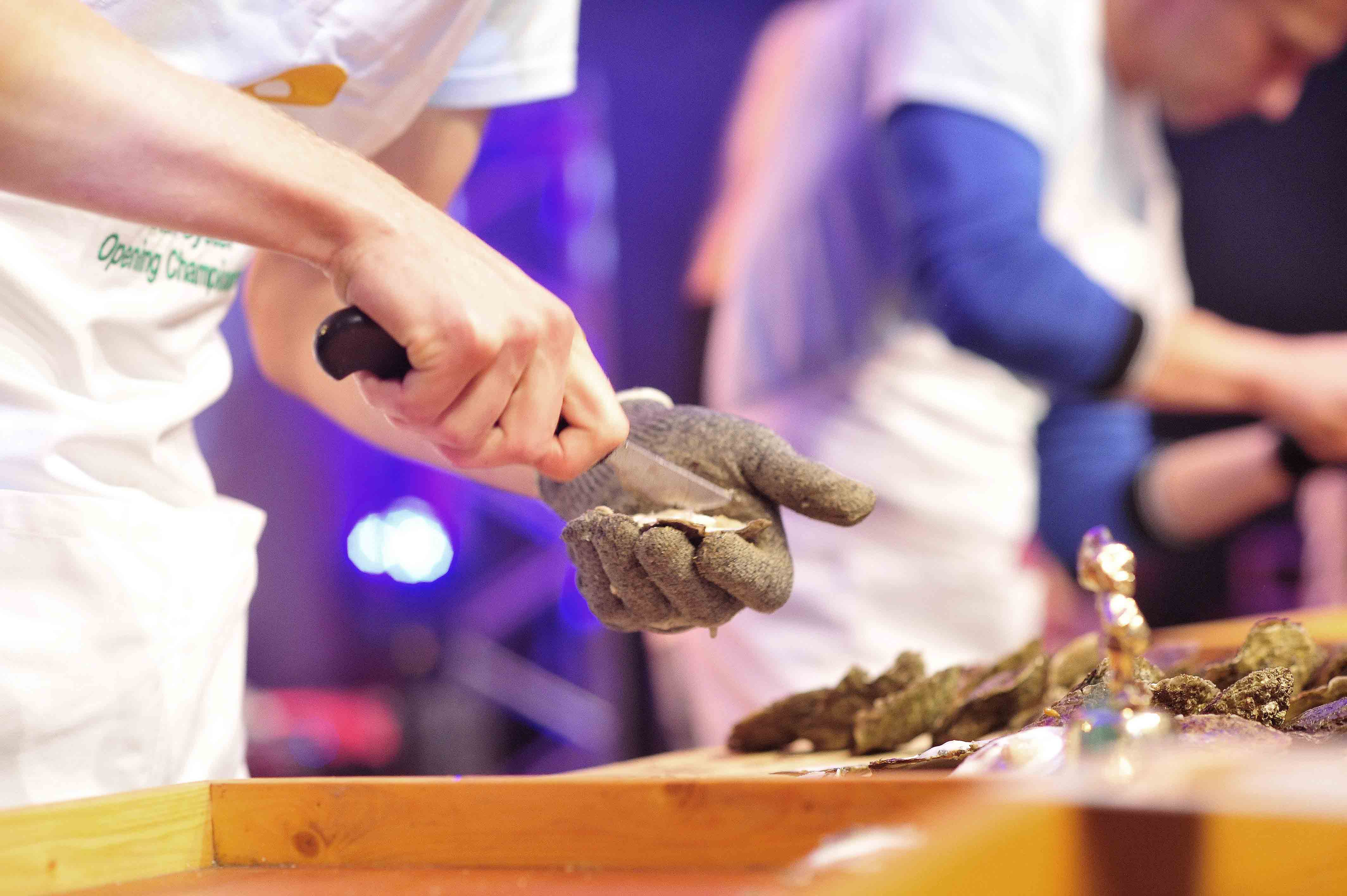 Contestants competing at the Galway International Oyster Festival/ Photo Source: Declan Monaghan
